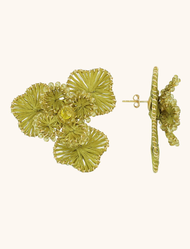 lott. gioielli Groene Oorbellen Aster Flower L