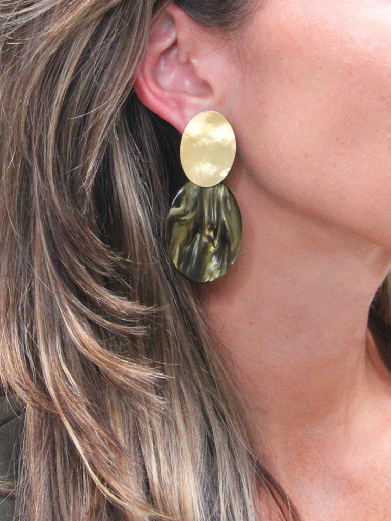 Lott. Gioielli Groene Oorbellen Celia Closed Oval S