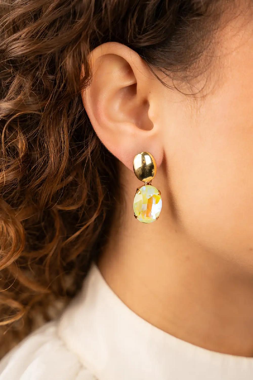 Lott. Gioielli Groene Oorbellen Daan Ovaal M