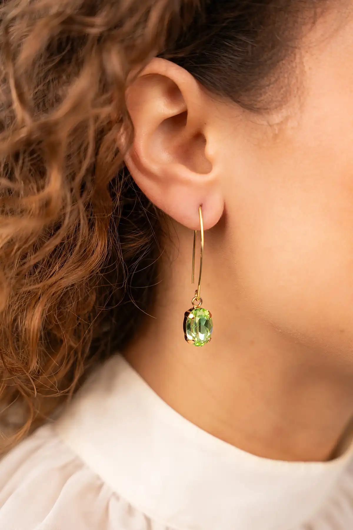 Lott. Gioielli Groene Oorbellen Daan Ovaal S