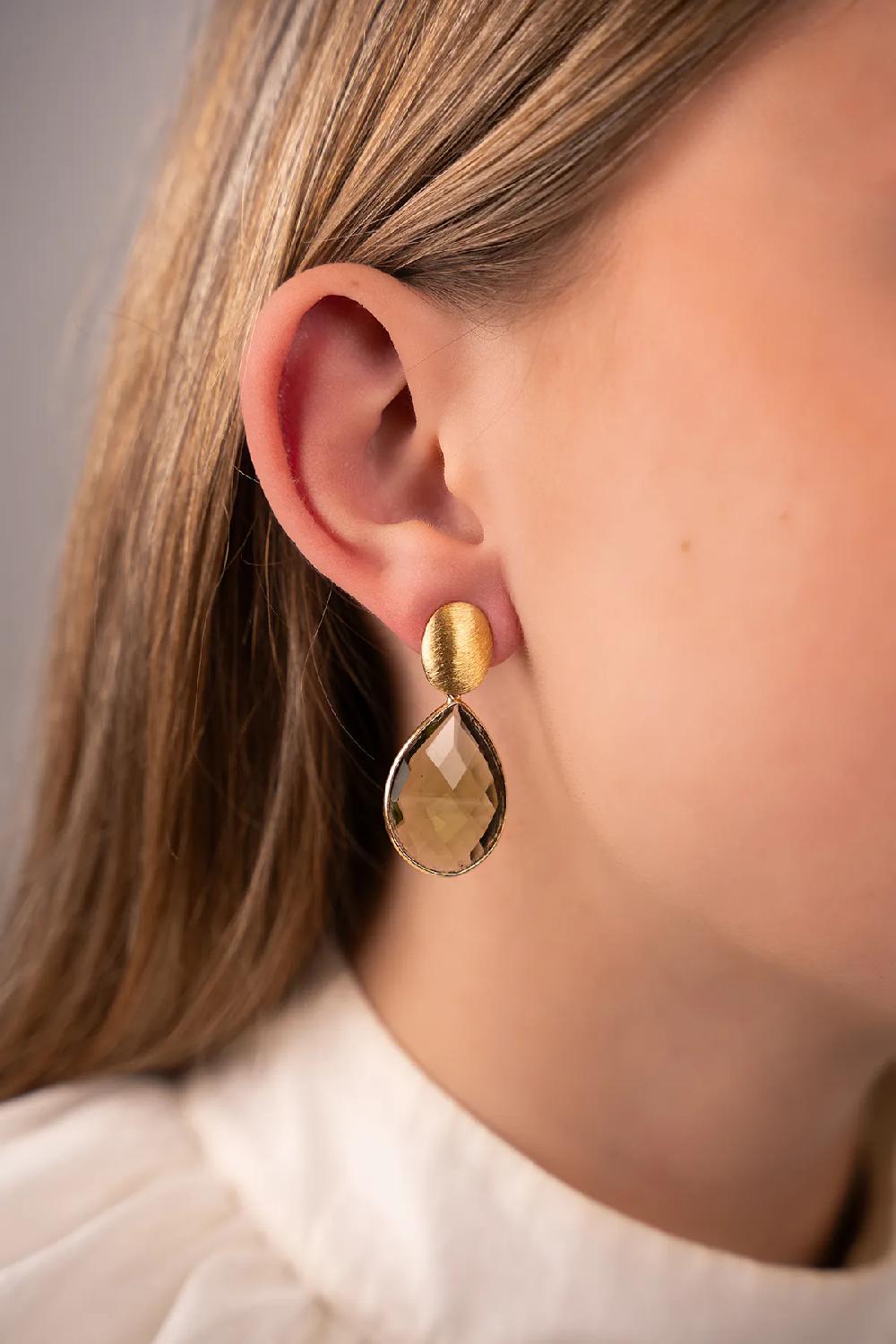 Lott. Gioielli Groene Oorbellen Framed Drop M