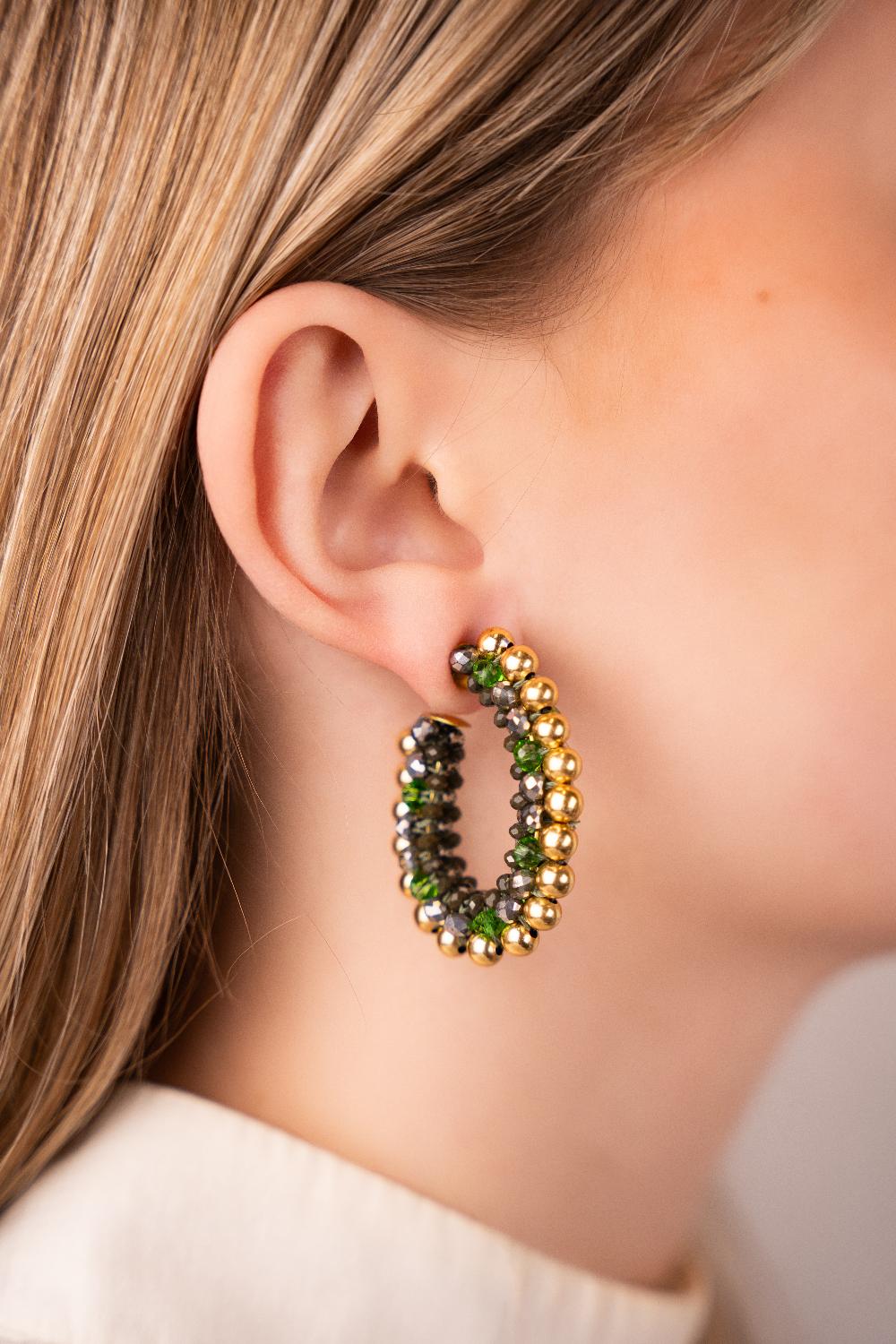 Lott. Gioielli Groene Oorbellen Loe Creool Deluxe M