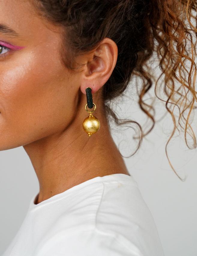 Lott. Gioielli Groene Oorbellen Lulu Creool XS Bal