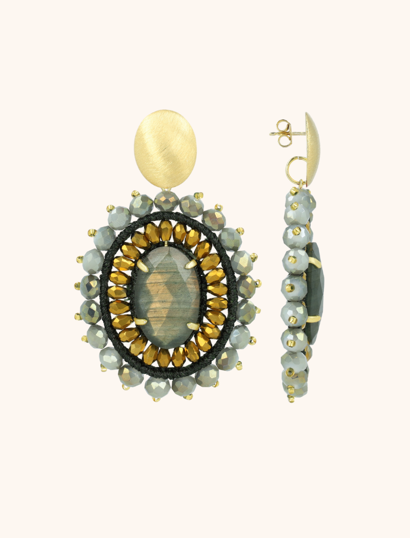 lott. gioielli Groene Oorbellen Roxx Ovaal L