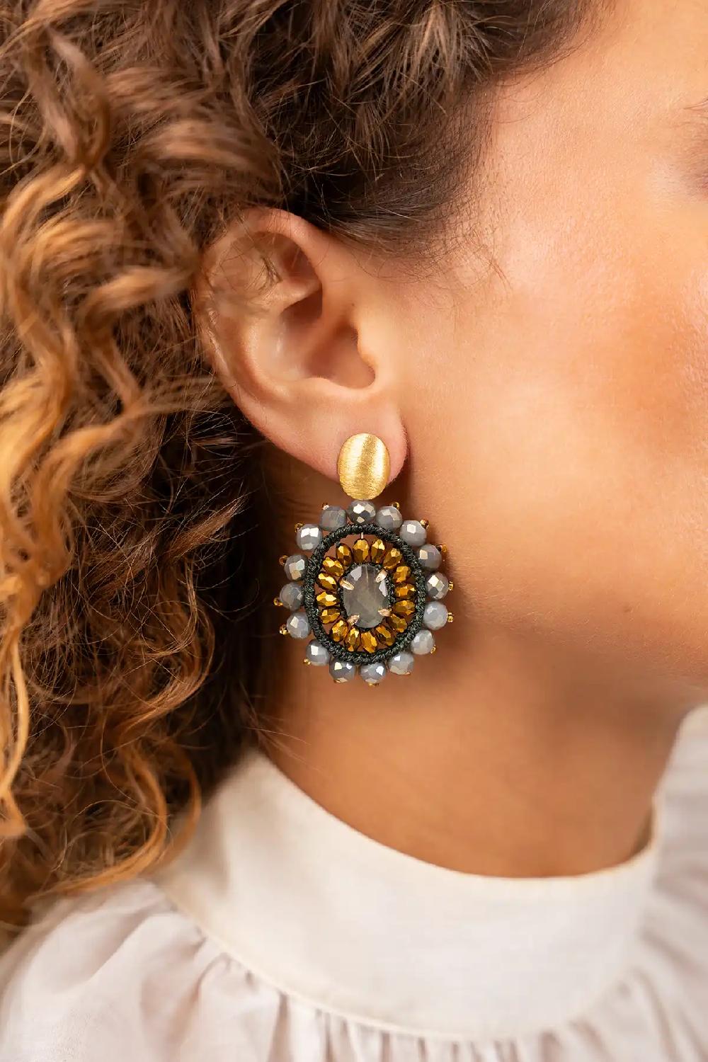 Lott. Gioielli Groene Oorbellen Roxx Ovaal S