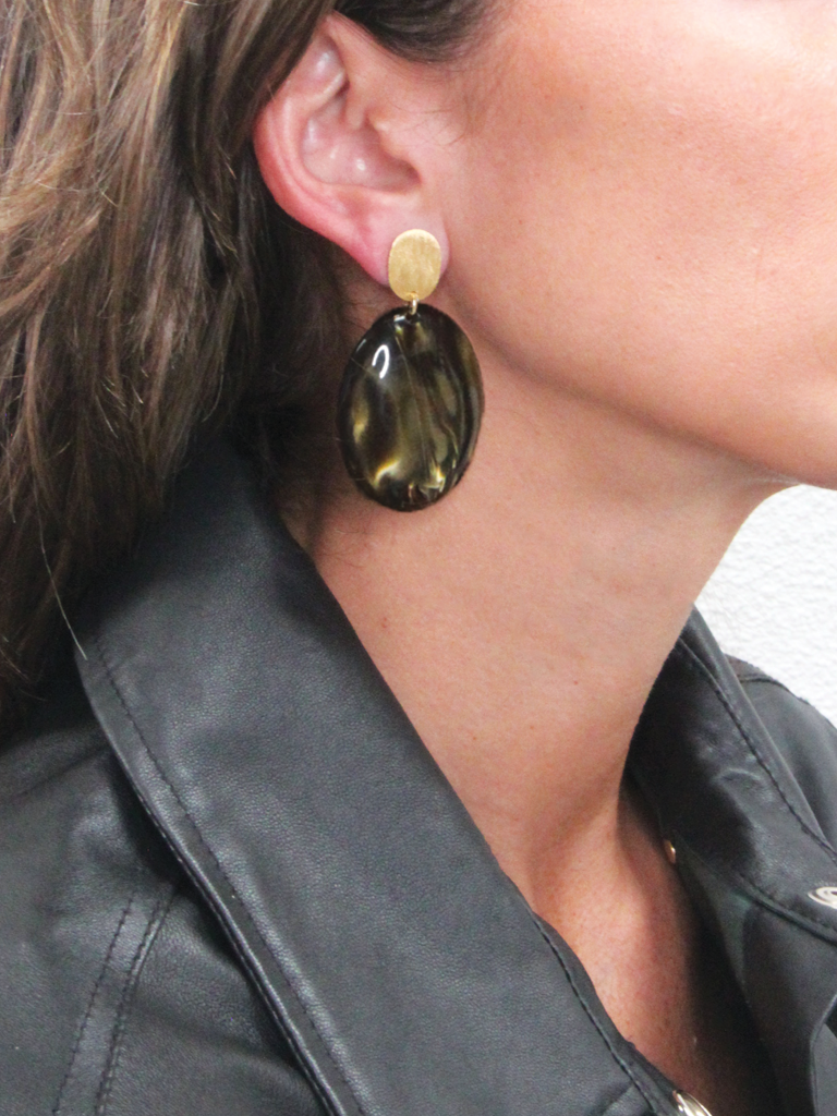 Lott. Gioielli Groene Oorbellen Sirius Ovaal