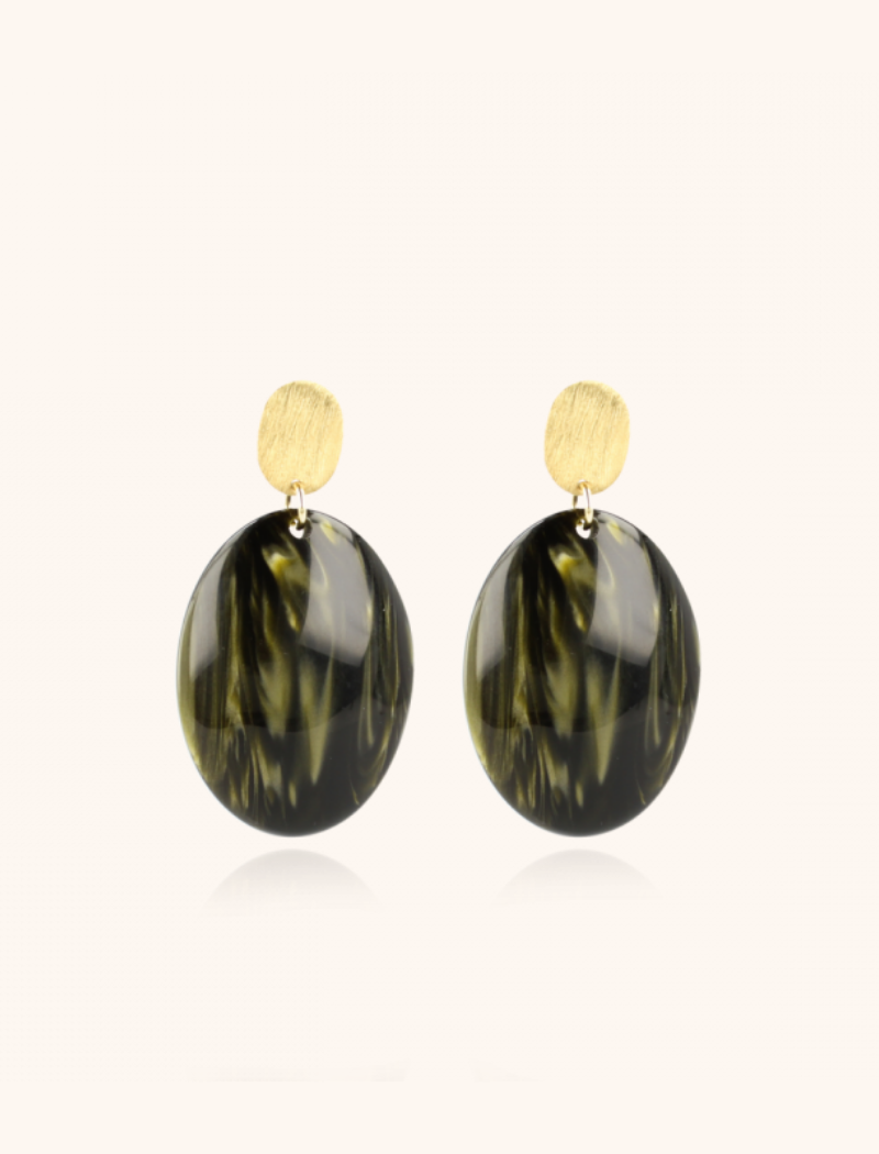 Lott. Gioielli Groene Oorbellen Sirius Ovaal