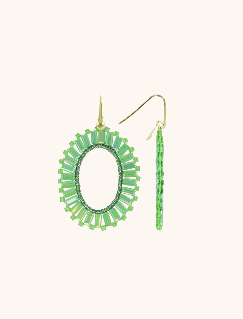 Lott. Gioielli Groene Oorbellen Tonal Naomi Ovaal M