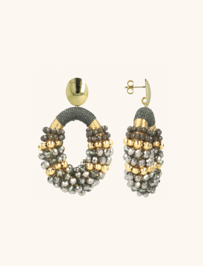 lott. gioielli Groene Oorbellen Viv Combi Ovaal M