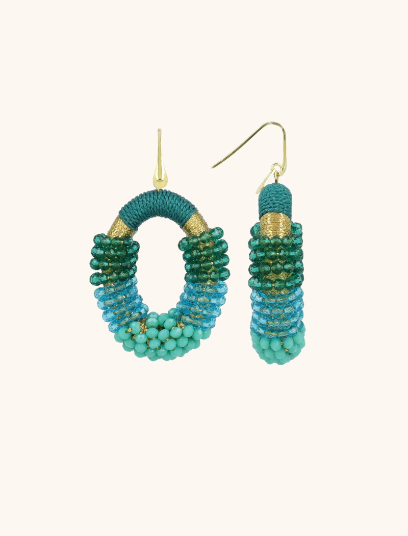 lott. gioielli Groene Oorbellen Yara Combi Oval M