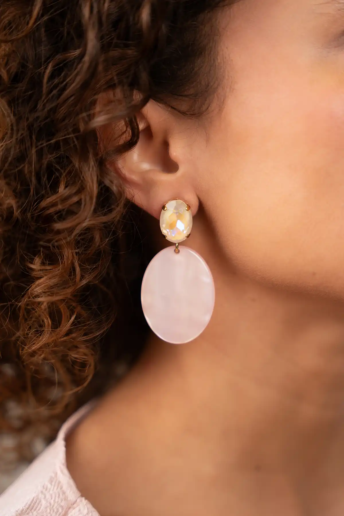 Lott. Gioielli Holo Pink Oorbellen Isabella Oval S