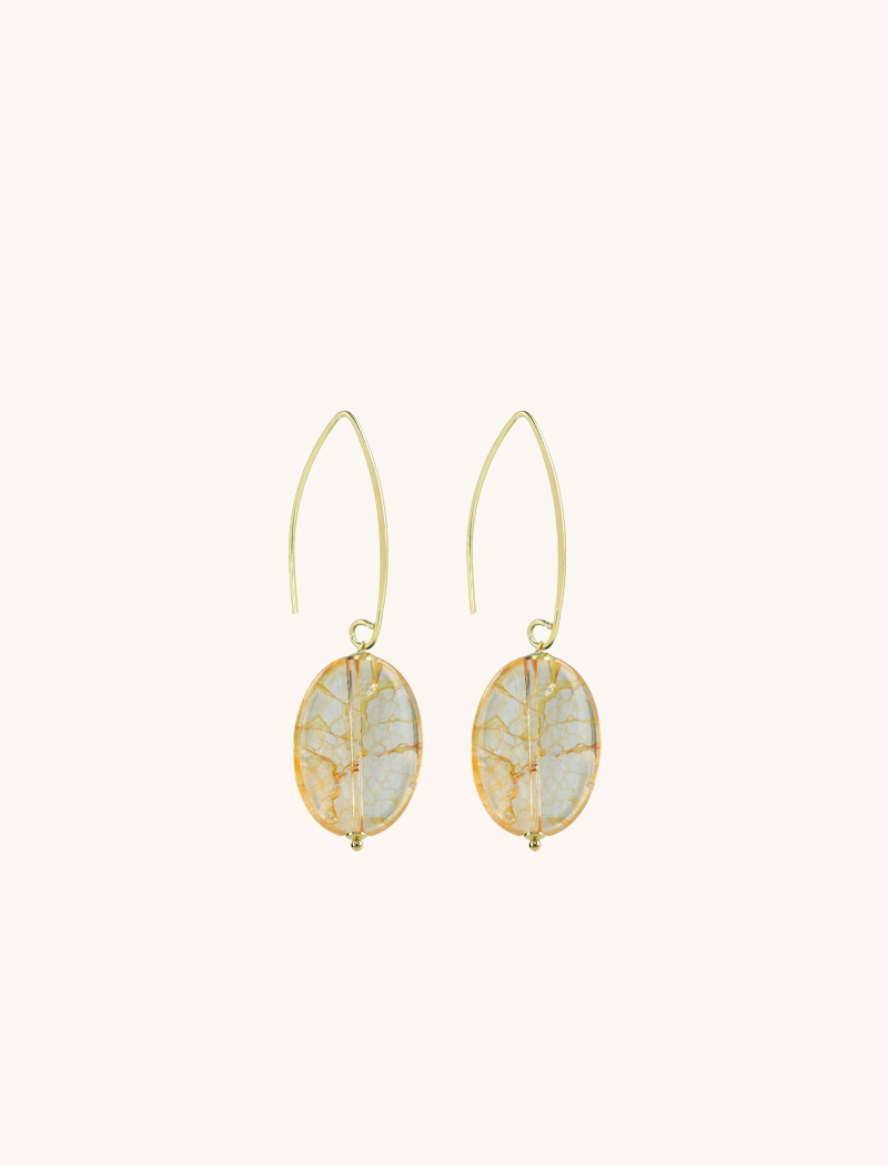 lott. gioielli Honingoranje Oorbellen Ovaal M