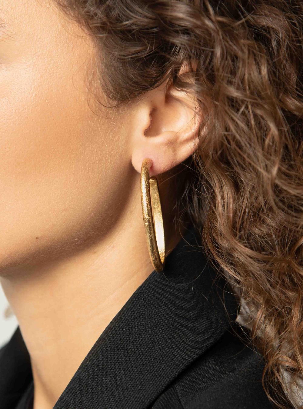 Lott. Gioielli Houten Oorbellen Creool Ovaal M