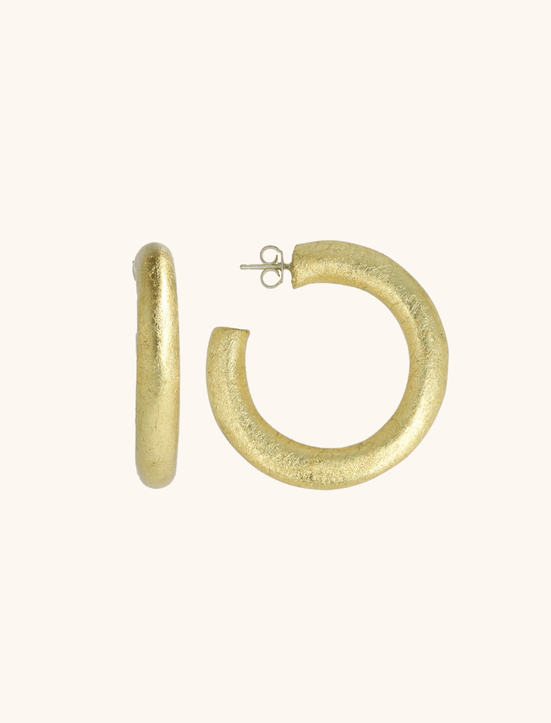 lott. gioielli Houten Oorbellen Creool Rond M