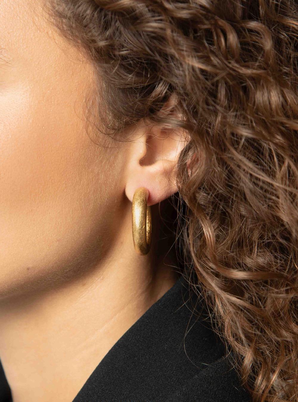 Lott. Gioielli Houten Oorbellen Creool Rond S