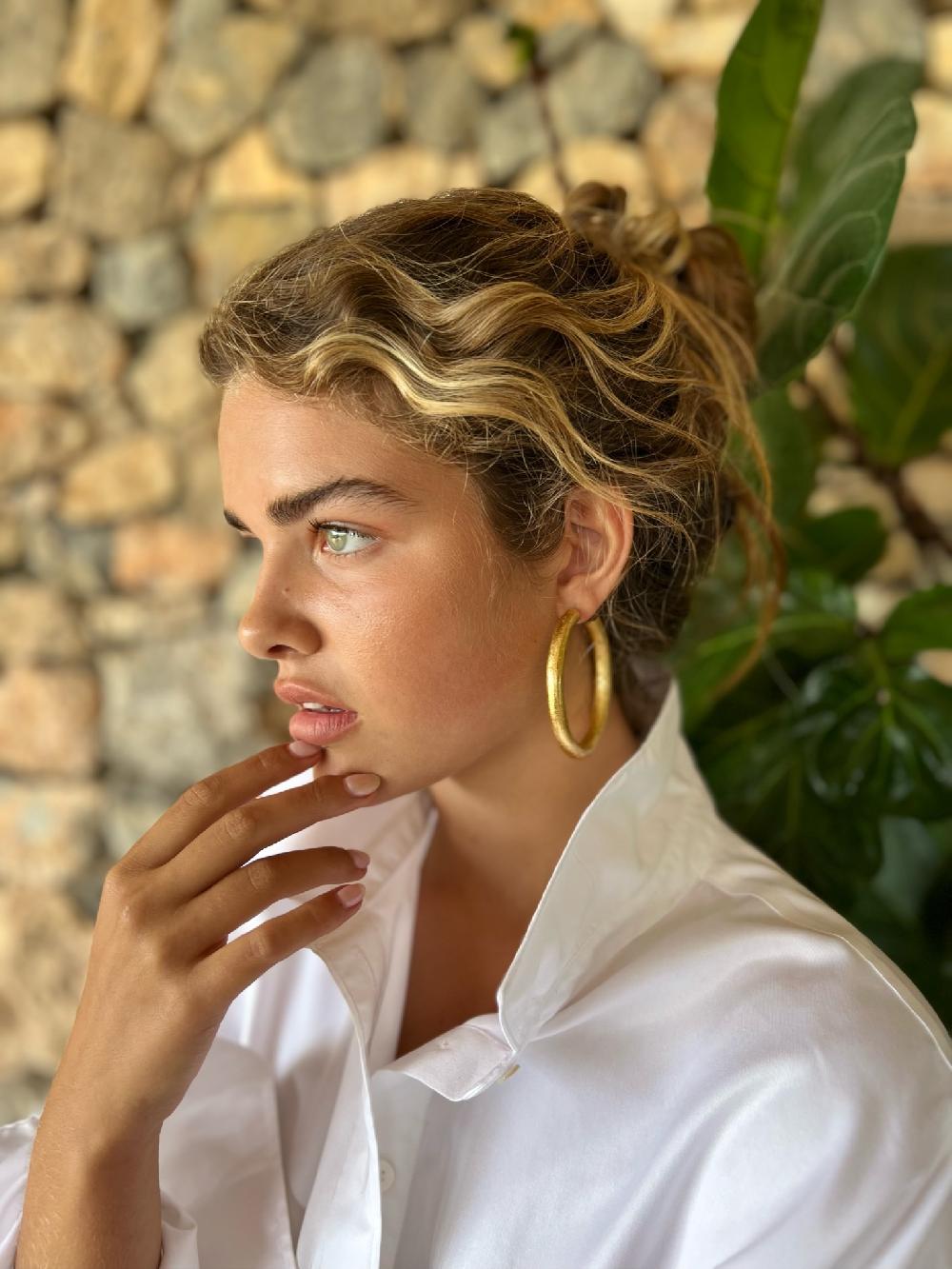 Lott. Gioielli Houten Oorbellen Creool Rond XL