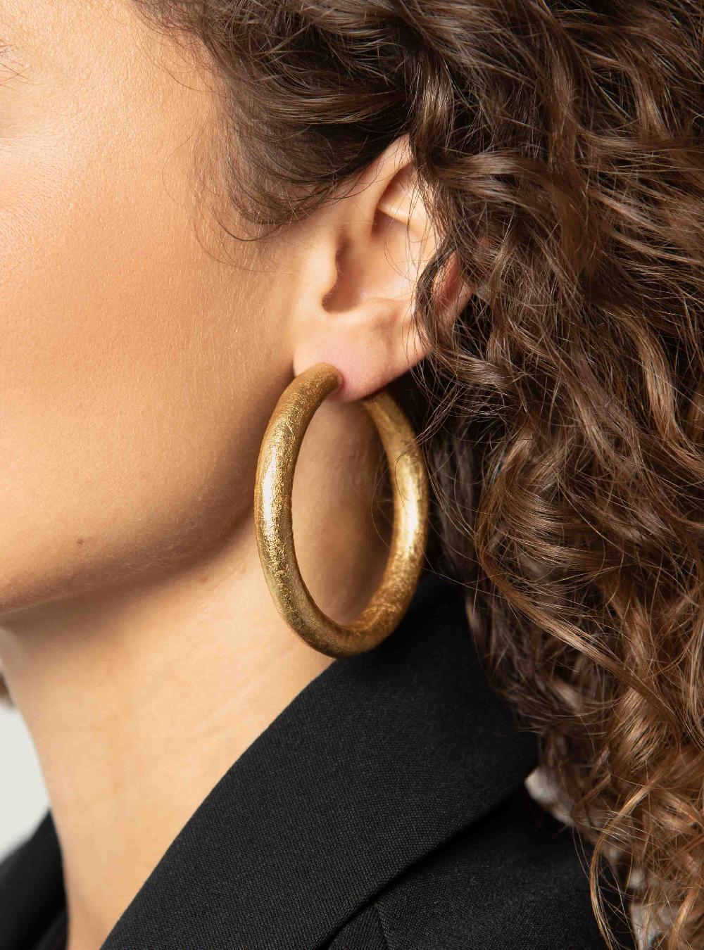 Lott. Gioielli Houten Oorbellen Creool Rond XL