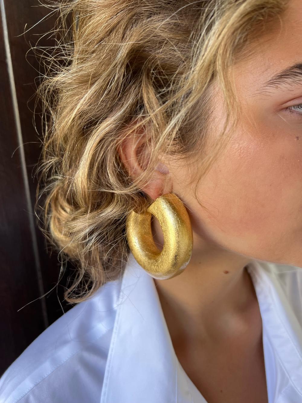 Lott. Gioielli Houten Oorbellen Wiep Creool Tube XL