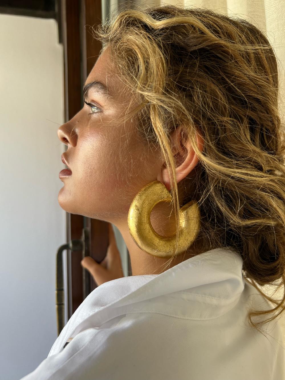 Lott. Gioielli Houten Oorbellen Wiep Creool Tube XL