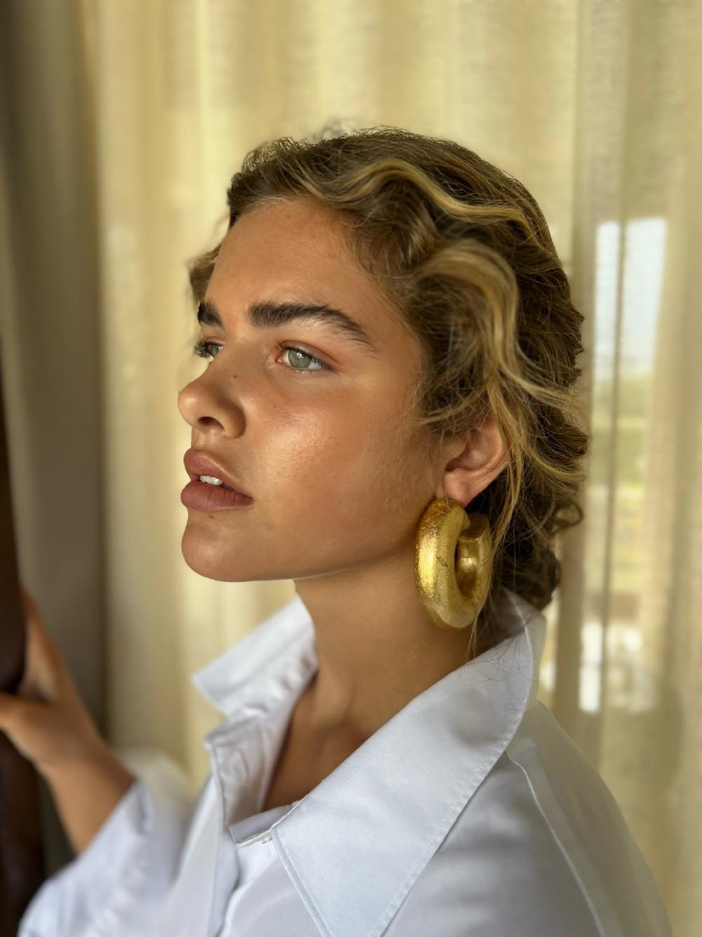 Lott. Gioielli Houten Oorbellen Wiep Creool Tube XL