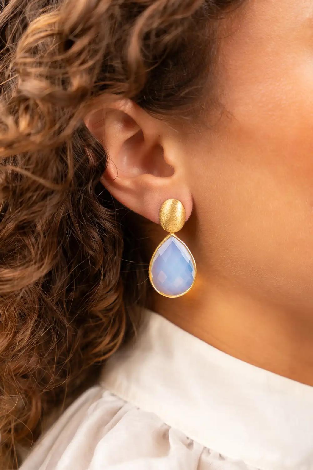 Lott. Gioielli IJsblauwe Oorbellen Framed Drop M