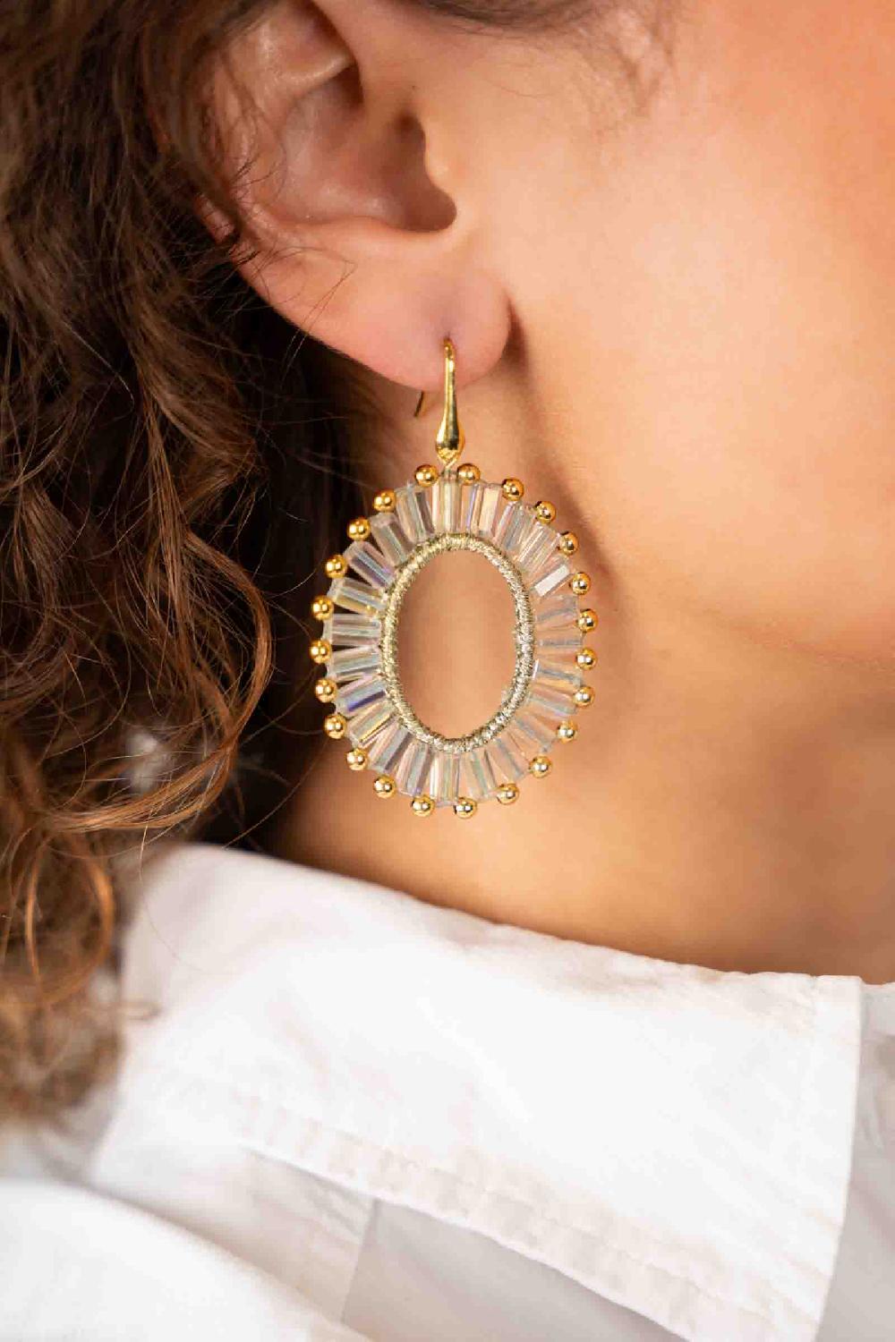 Lott. Gioielli Ivoor Oorbellen Naomi Ovaal Flat S