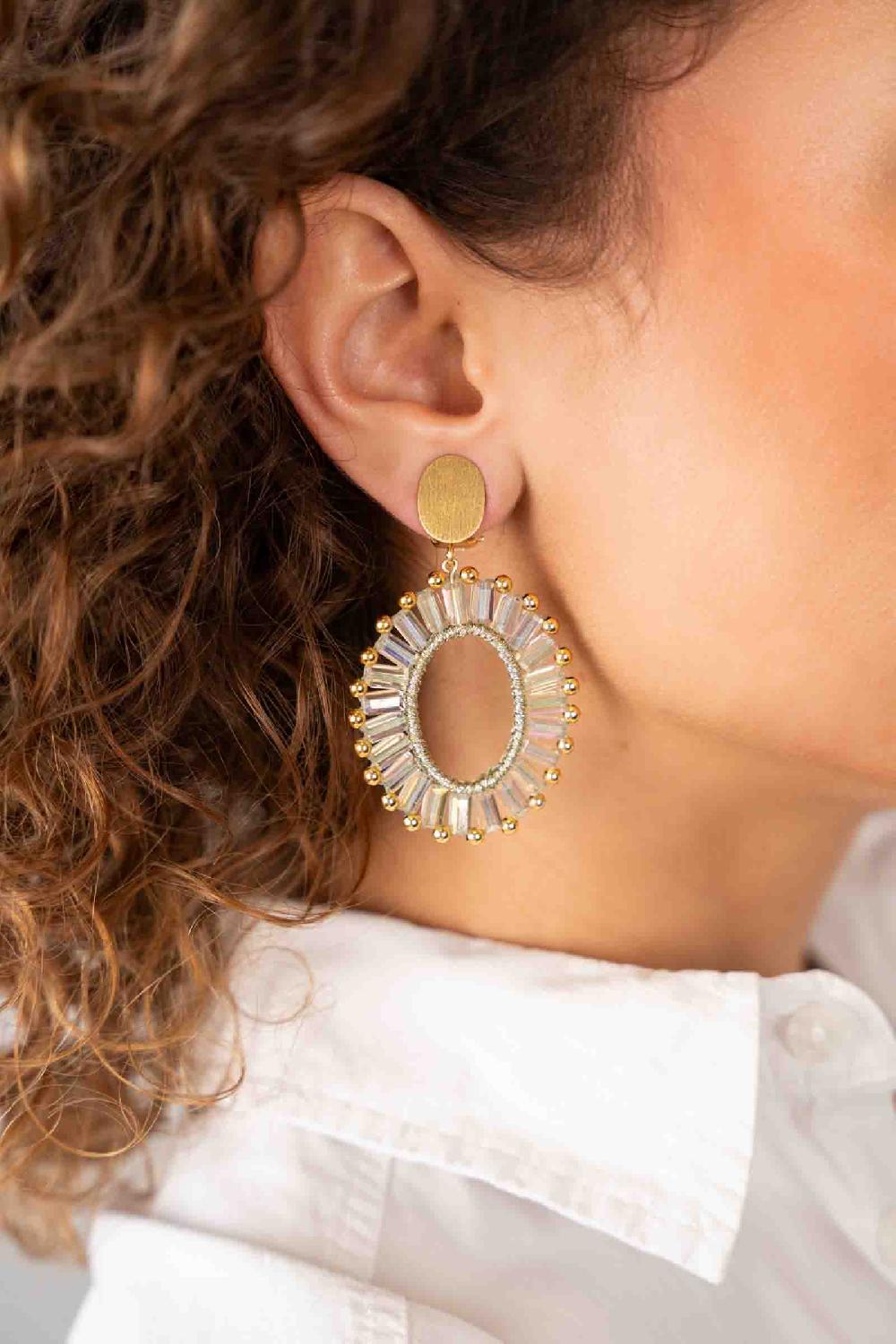 Lott. Gioielli Ivoor Oorbellen Naomi Ovaal Flat S