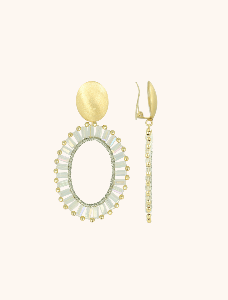 Lott. Gioielli Ivoor Oorbellen Naomi Ovaal L Clip