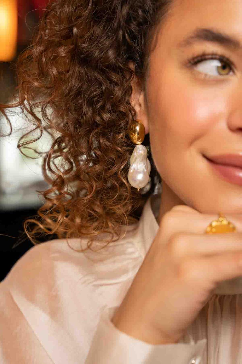 Lott. Gioielli Klassieke Wilde Parel XXL Oorbellen