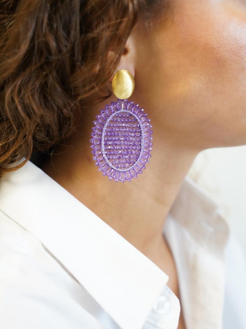 Lott. Gioielli Licht Paarse Oorbellen Do Oval