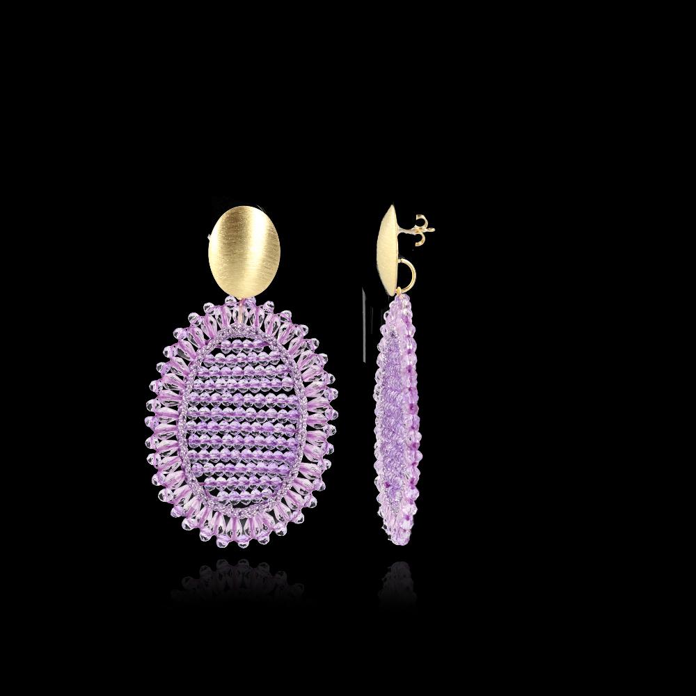 lott. gioielli Licht Paarse Oorbellen Do Oval