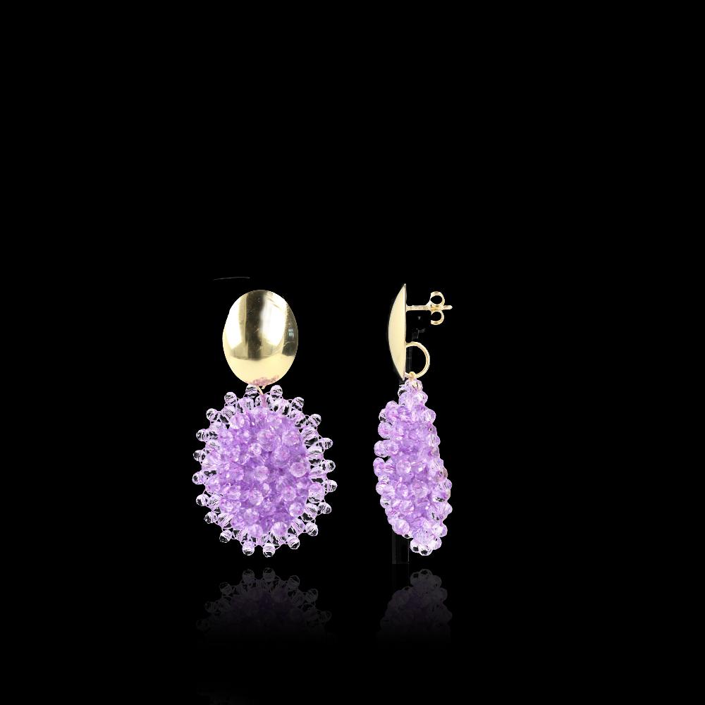 lott. gioielli Licht Paarse Oorbellen Jazz Ovaal S