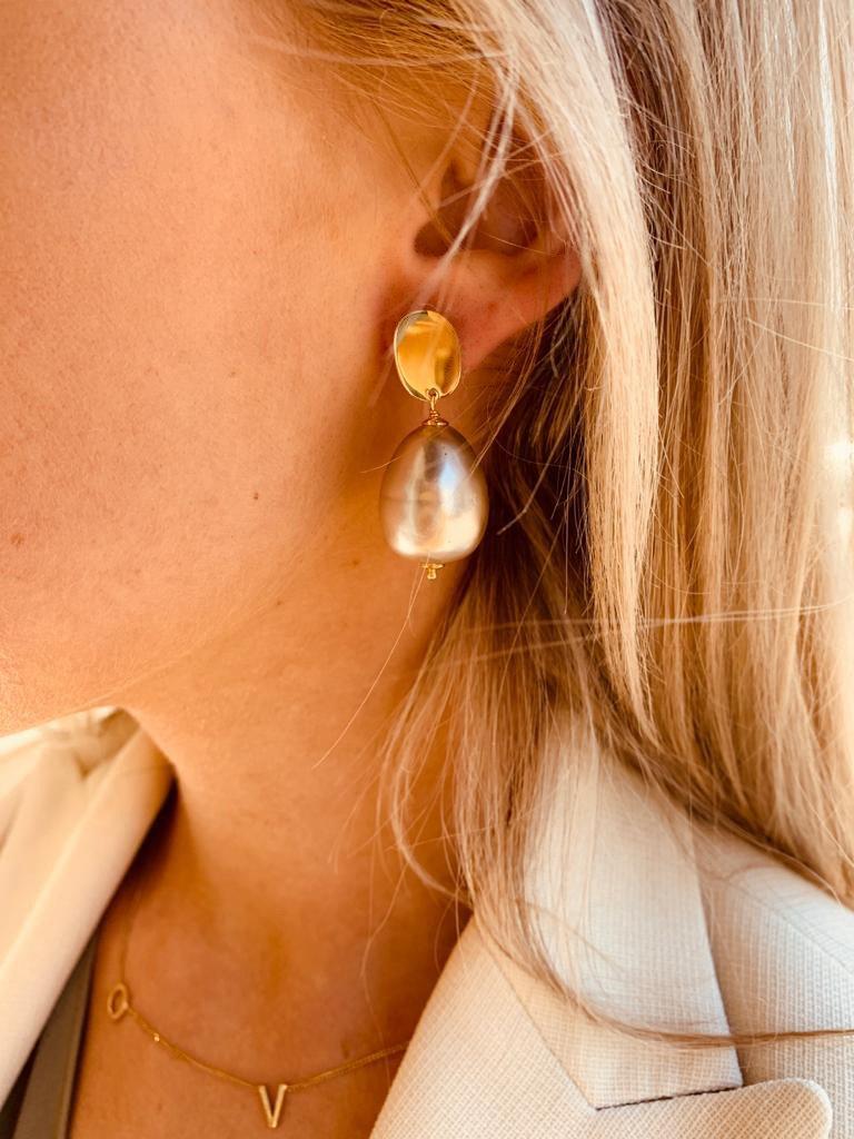 Lott. Gioielli Lichtgrijze Parel Oorbellen