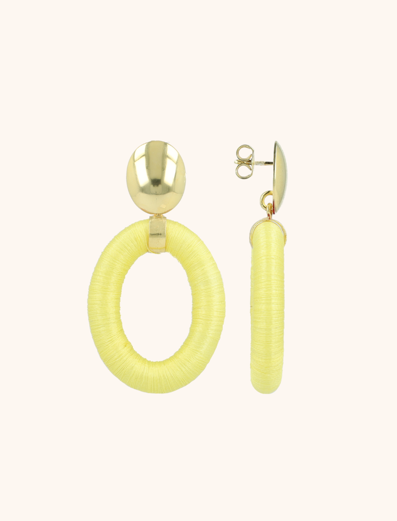 lott. gioielli Light Yellow Oorbellen Faye Oval L