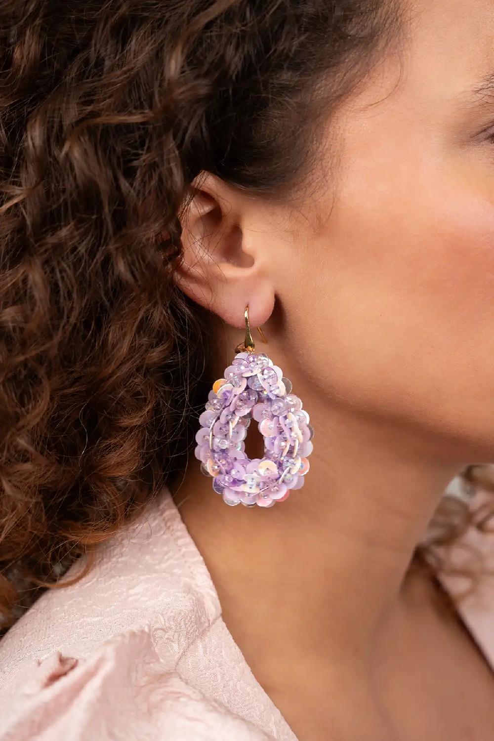 Lott. Gioielli Lila Mix Oorbellen Fenna Sequin Drop