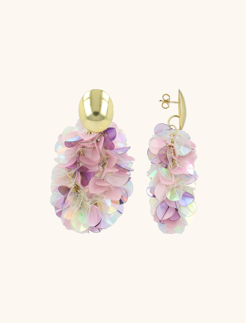 lott. gioielli Lila Mix Oorbellen Sas Sequin Oval M