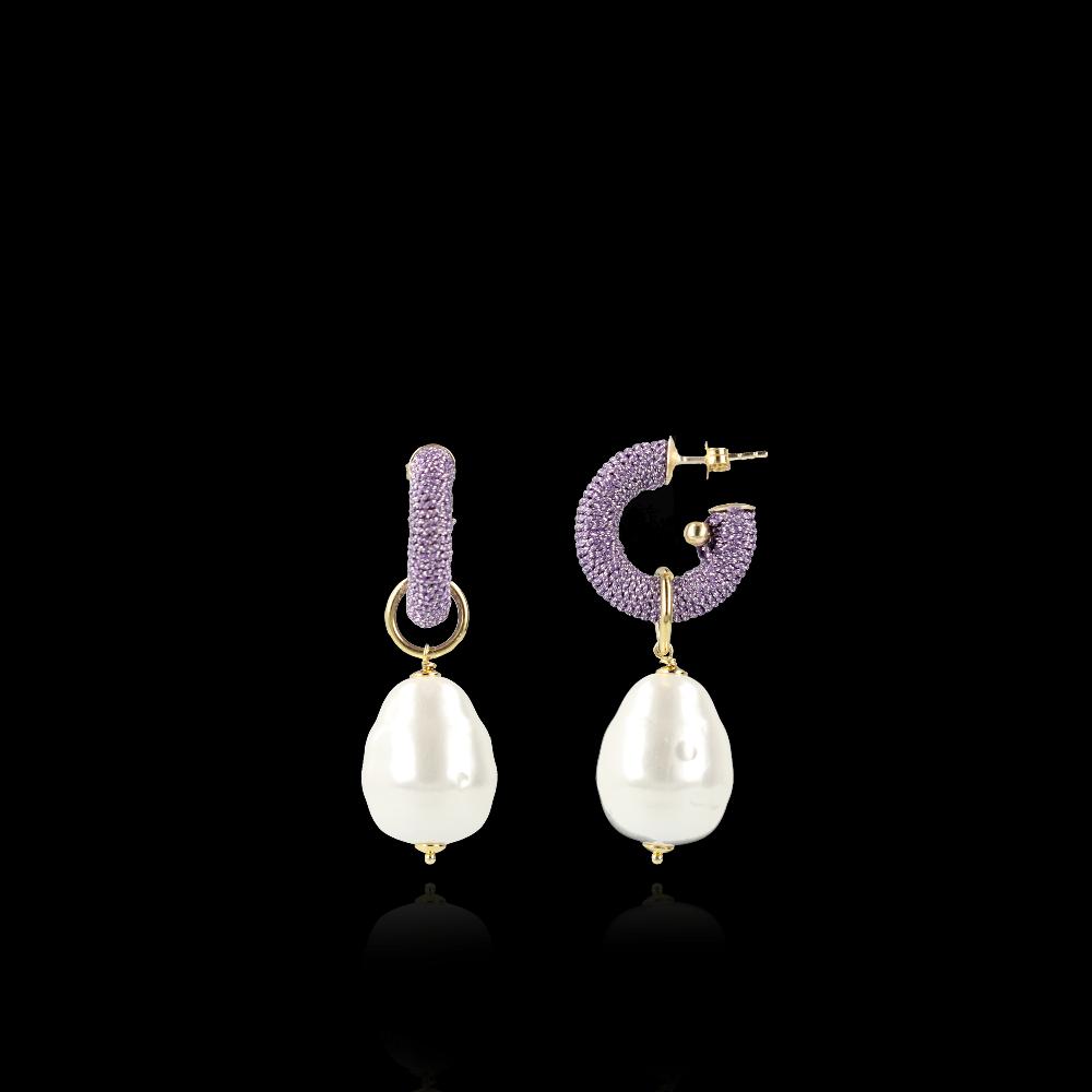 Lott. Gioielli Lila Oorbellen Gaia Creool XS Parel