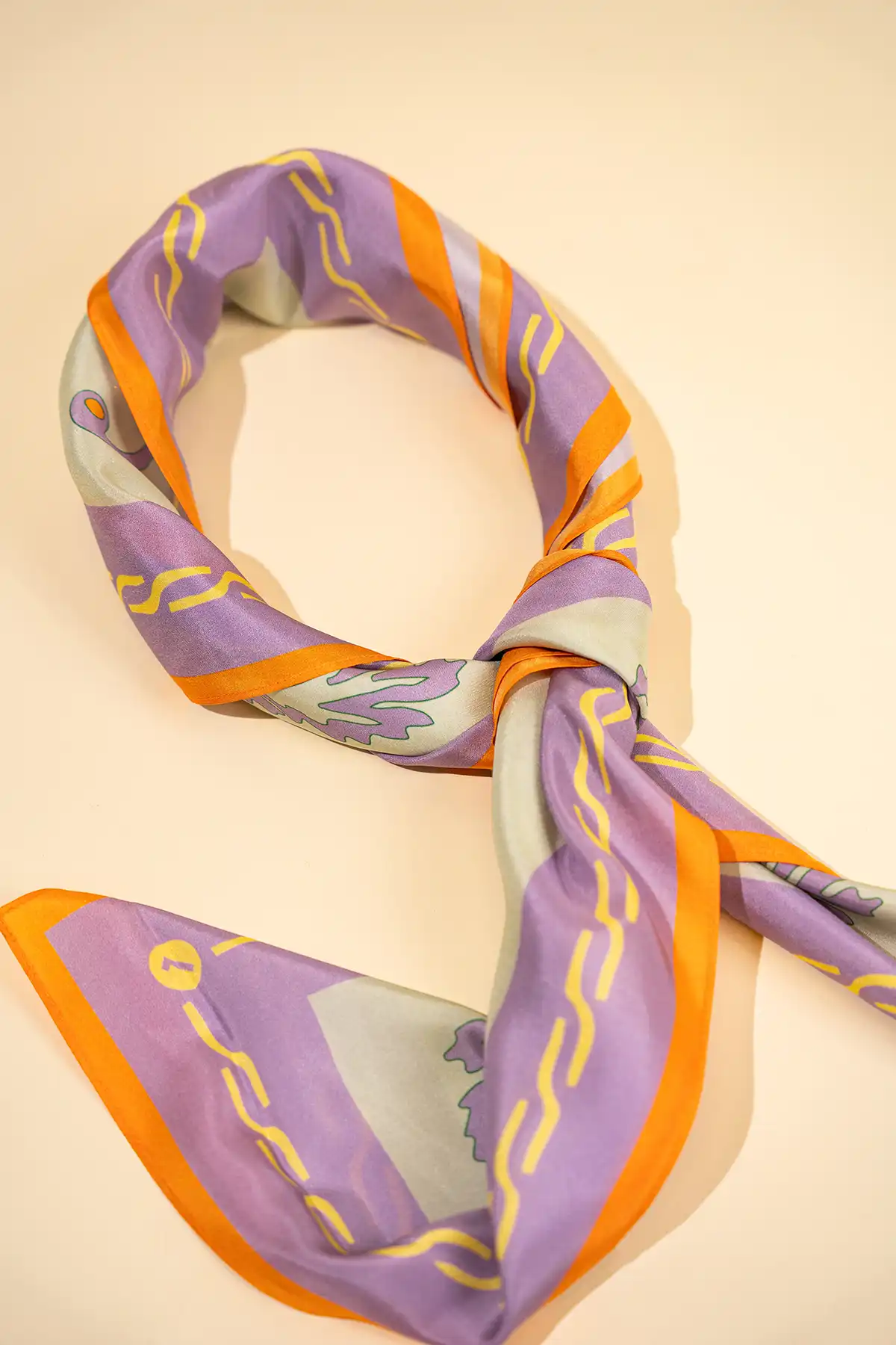 Lott. Gioielli Lila Pastel Green Sjaal Silk