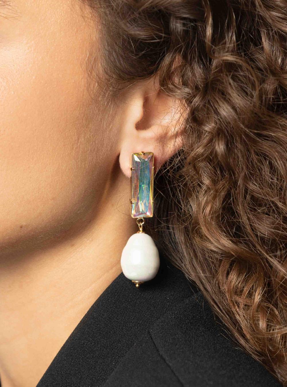 Lott. Gioielli Lilo Oorbellen Baguette L Holo Parel