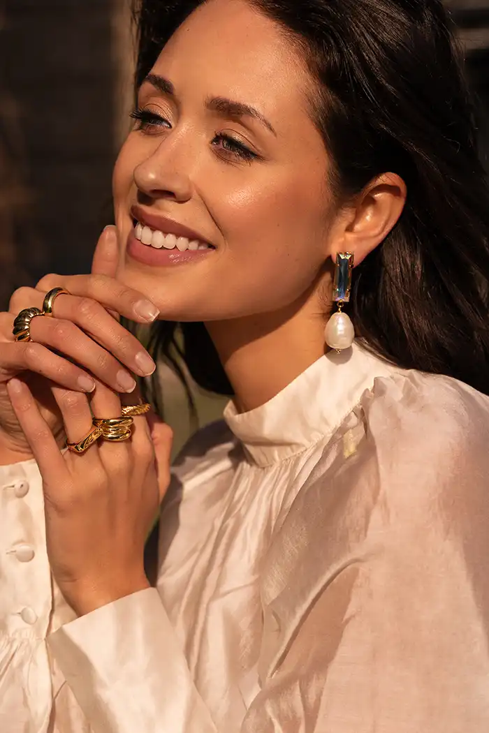 lott. gioielli Lilo Oorbellen Baguette L Holo Parel