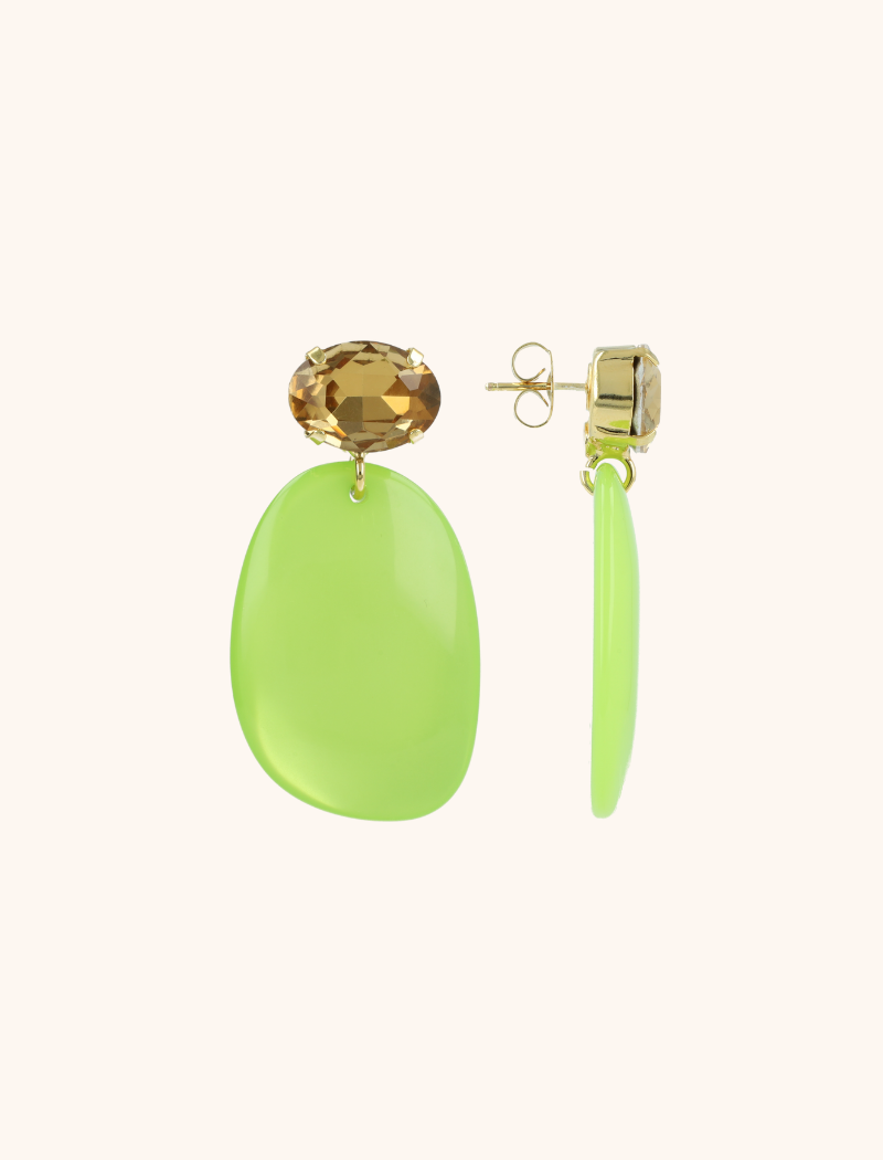 Lott. Gioielli Lime Oorbellen Aurora Ovaal L Strass
