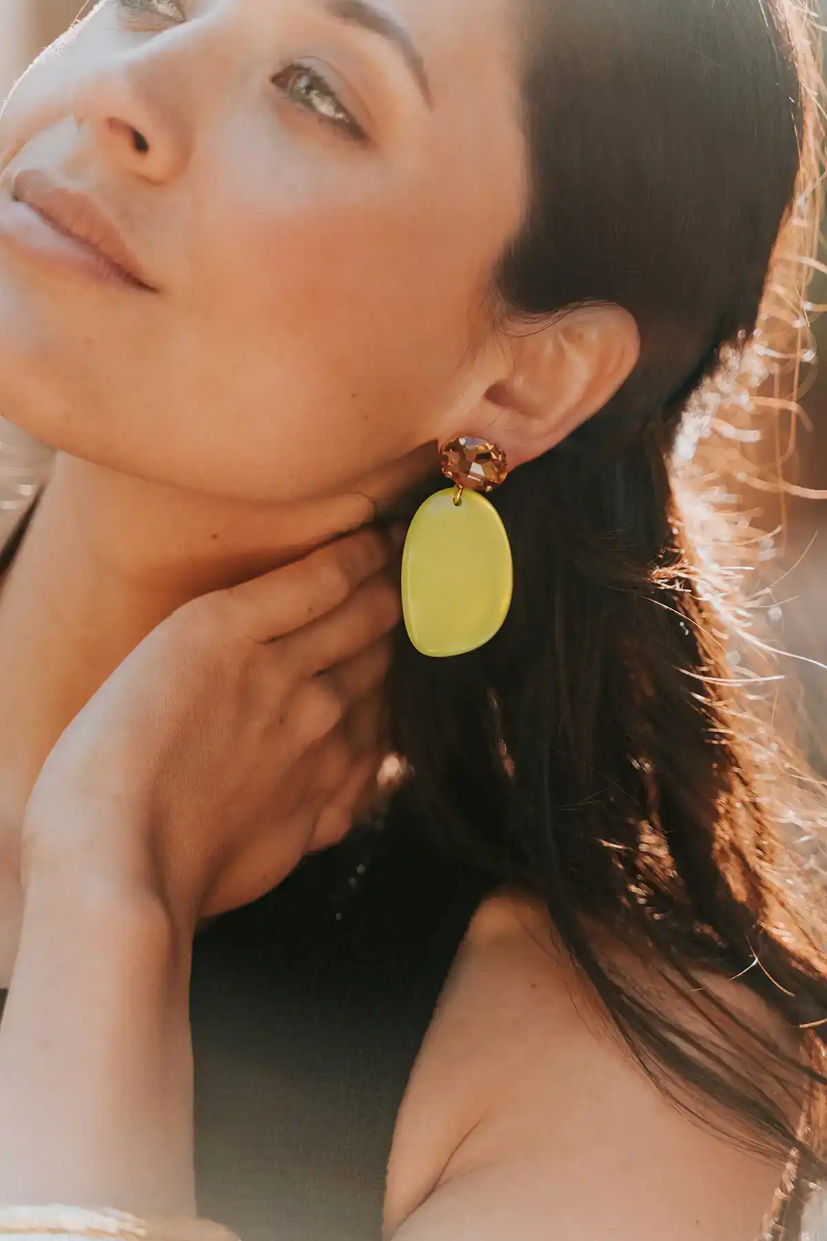 lott. gioielli Lime oorbellen Aurora ovaal L strass