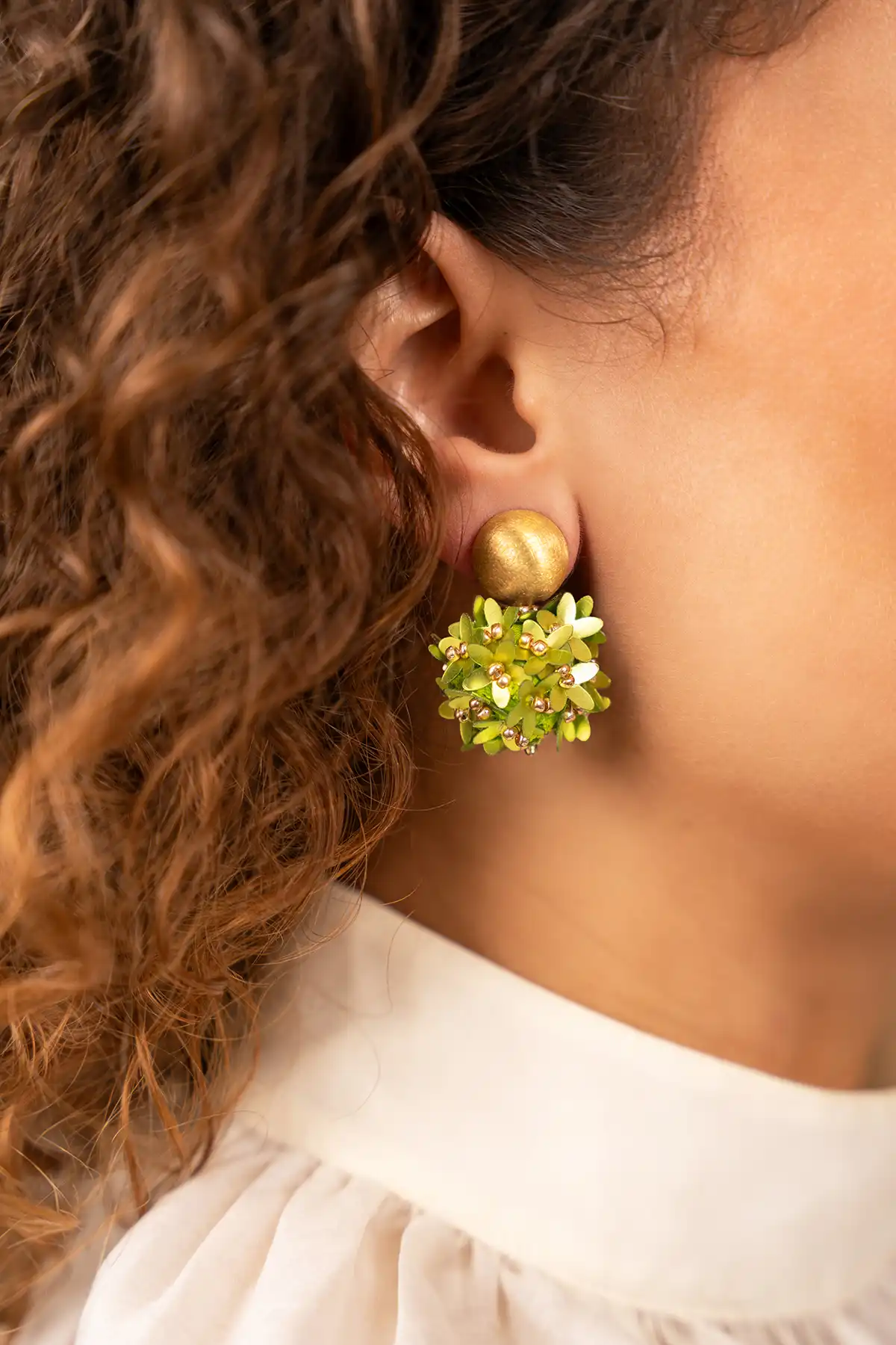 Lott. Gioielli Lime Oorbellen Daisy Flower Globe S