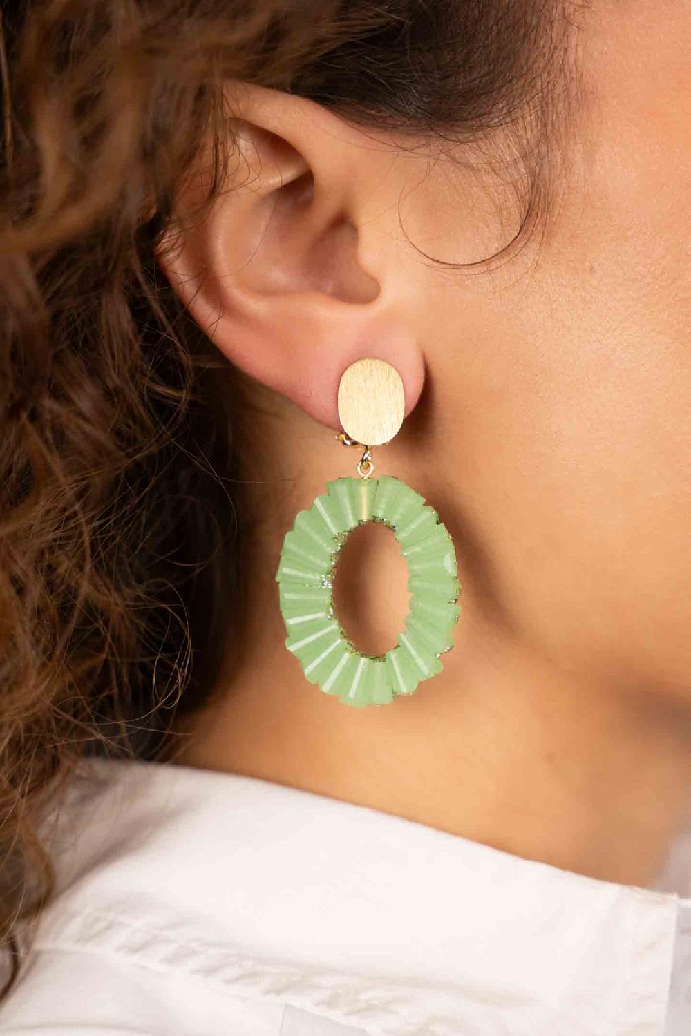 Lott. Gioielli Lime Oorbellen Danee Ovaal Tube Clip