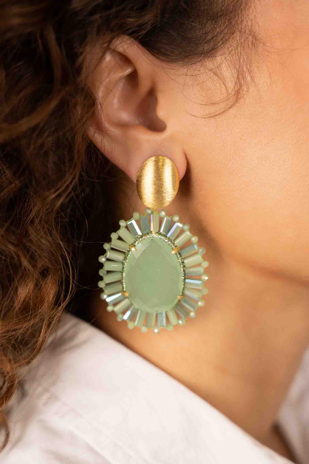 Lott. Gioielli Lime Oorbellen Esmee Druppel M Steen