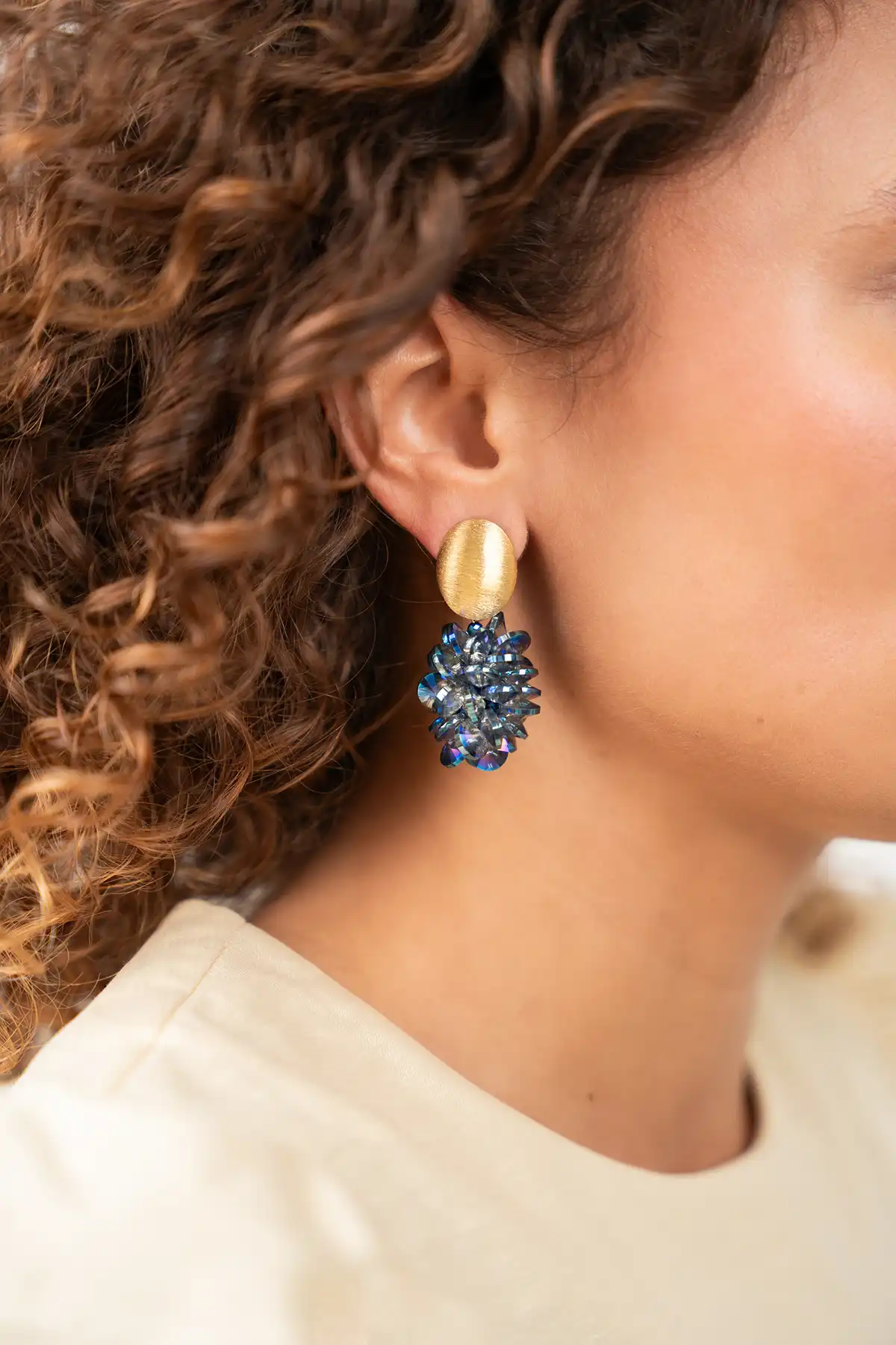 Lott. Gioielli Metallic Blue Earrings Crystal Sam