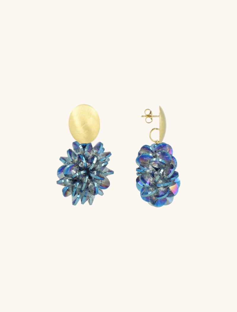 lott. gioielli Metallic Blue Earrings Crystal Sam