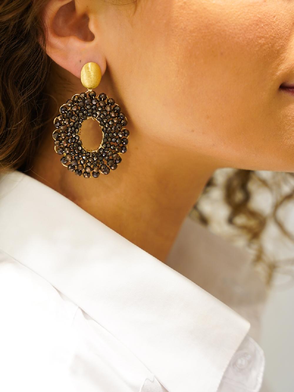 Lott. Gioielli Metallic Bruine Oorbellen Mia Ovaal