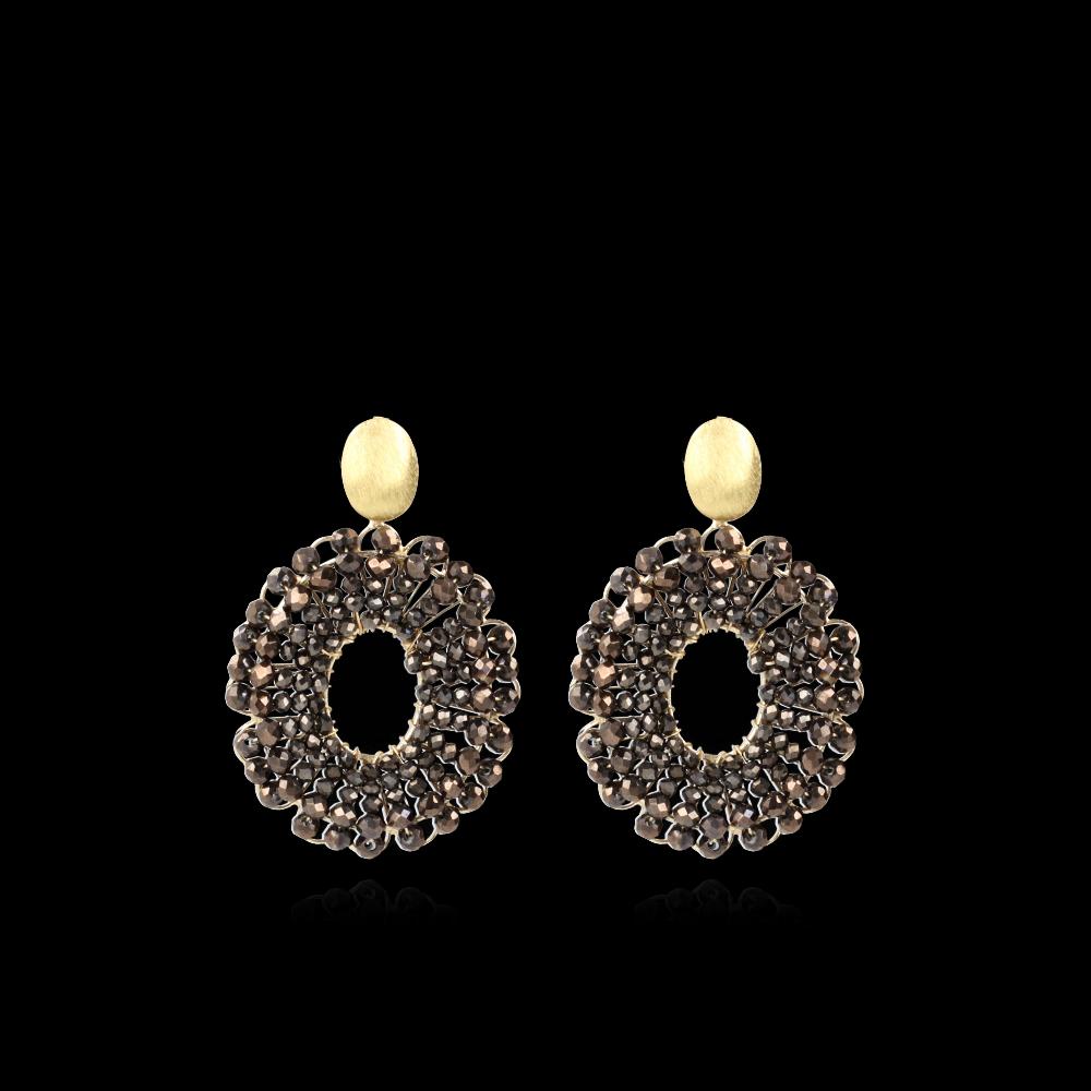 lott. gioielli Metallic Bruine Oorbellen Mia Ovaal