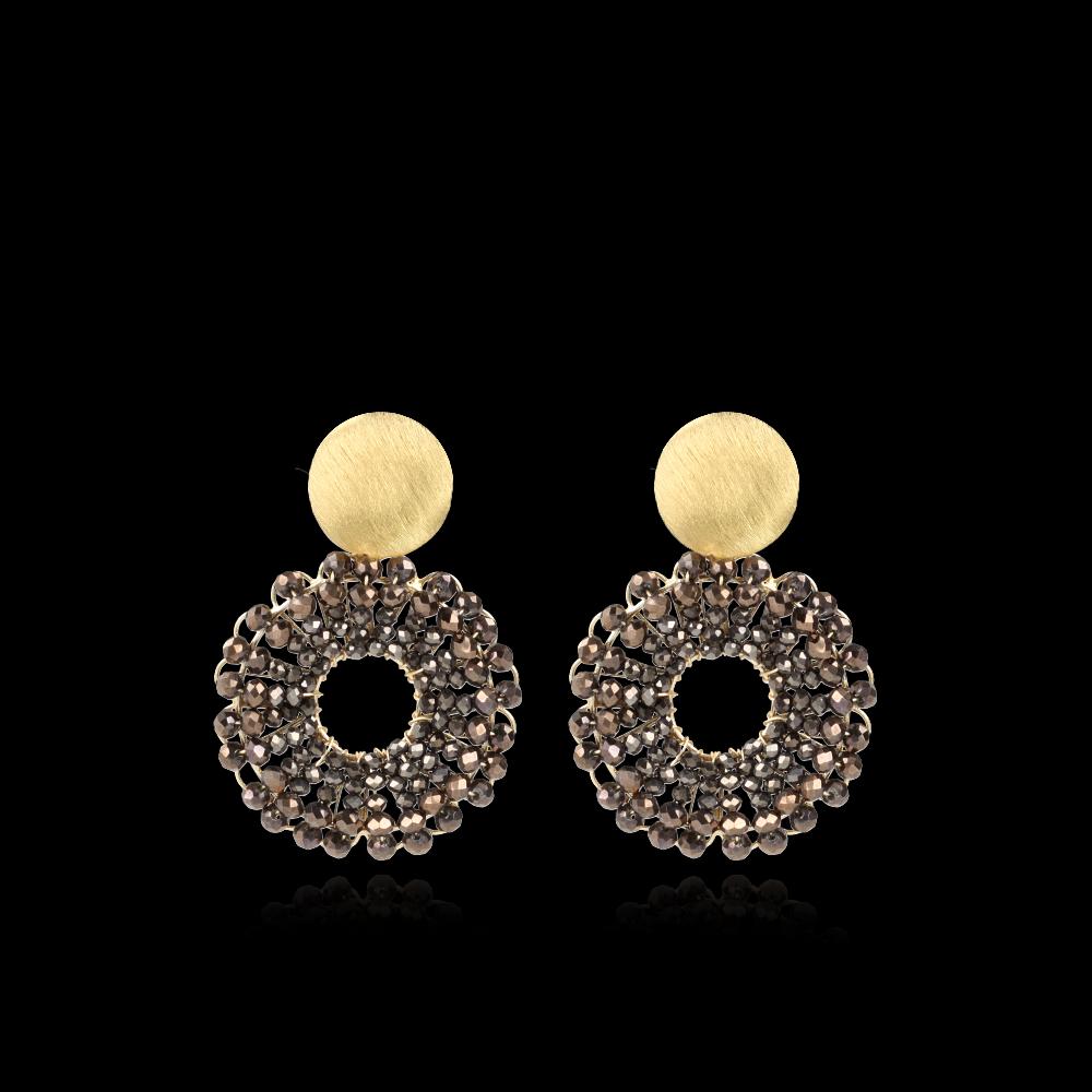 lott. gioielli Metallic Bruine Oorbellen Poppy Rond